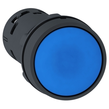 Schneider Signaling Harmony XB7_ Harmony XB7, Monolithic push button, plastic, blue, Ø22, spring return, unmarked, 1 NO + 1 NC_ [XB7NA65]