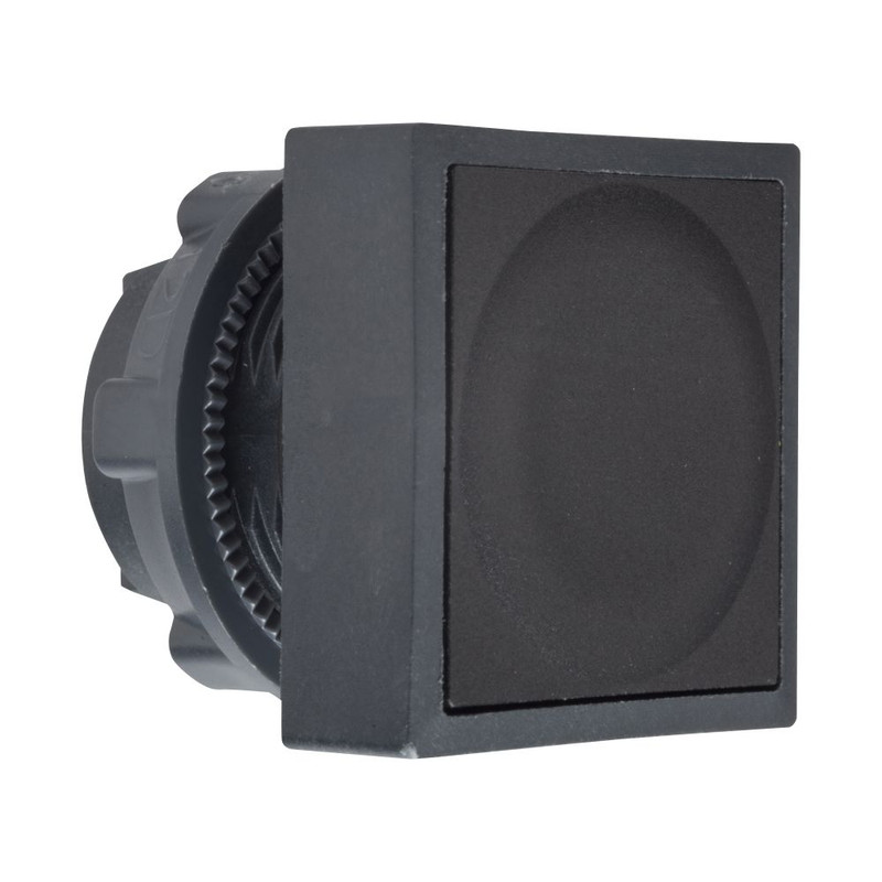 Schneider Signaling Harmony XB5_ black square flush pushbutton head Ø22 spring return unmarked_ [ZB5CA2]