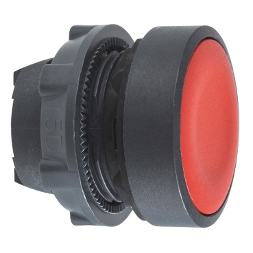 Schneider Signaling Harmony XB5_ red flush pushbutton head Ø22 push-push unmarked_ [ZB5AH04]