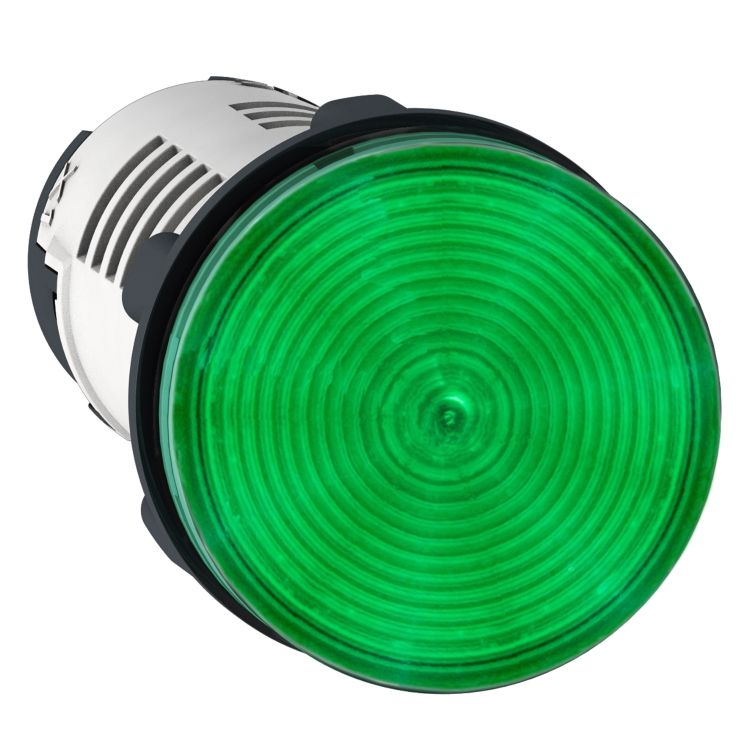 Schneider Signaling Harmony XB7_ Monolithic pilot light, plastic, green, Ø22, integral LED, 24 V AC/DC_ [XB7EV03BP]