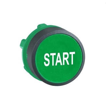Schneider Signaling Harmony XB5_ green flush pushbutton head Ø22 spring return "START"_ [ZB5AA333]