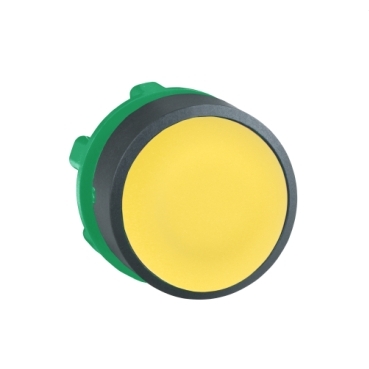 Schneider Signaling Harmony XB5_ yellow flush pushbutton head Ø22 spring return unmarked_ [ZB5AA5]