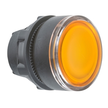 Schneider Signaling Harmony XB5_ orange flush illuminated pushbutton head Ø22 spring return for integral LED_ [ZB5AW353]