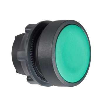 Schneider Signaling Harmony XB5_ green flush pushbutton head Ø22 push-push unmarked_ [ZB5AH03]