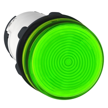 Schneider Signaling Harmony XB7_ Monolithic pilot light, plastic, green, Ø22, plain lens for BA9s bulb, <= 250 V_ [XB7EV63P]