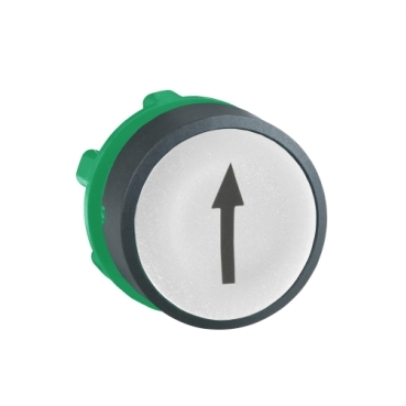 Schneider Signaling Harmony XB5_ white flush pushbutton head Ø22 spring return "up arrow"_ [ZB5AA334]
