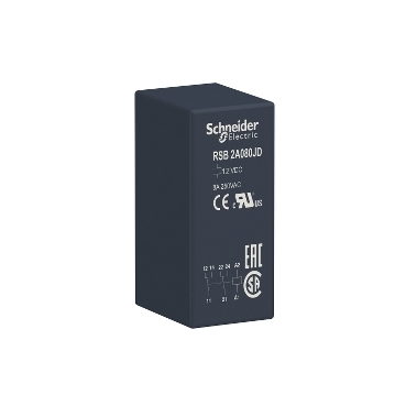 Schneider Signaling Zelio Relay_ Harmony, Interface plug-in relay, 8 A, 2 CO, 12 V DC_ [RSB2A080JD]