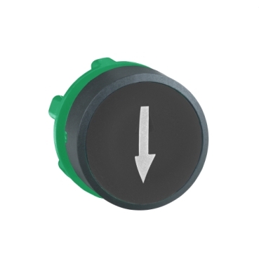 Schneider Signaling Harmony XB5_ black flush pushbutton head Ø22 spring return "up arrow"_ [ZB5AA335]