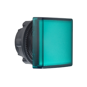 Schneider Signaling Harmony XB5_ Head for pilot light, Harmony XB5, square green Ø22 mm plain lens integral led_ [ZB5CV033]