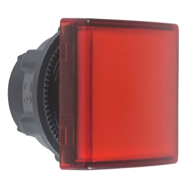 Schneider Signaling Harmony XB5_ Head for pilot light, Harmony XB5, square red Ø22 mm plain lens integral led_ [ZB5CV043]