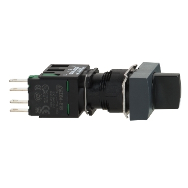 Schneider Signaling Harmony XB6_ Complete selector switch, Harmony XB6, black rectangular Ø 16 2 position stay put 1 NO_ [XB6DD221B]