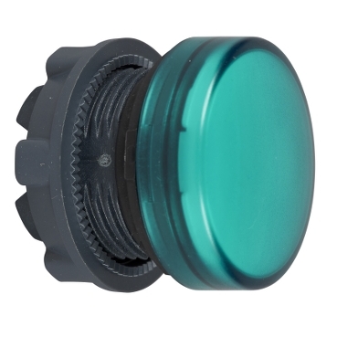 Schneider Signaling Harmony XB5_ green pilot light head Ø22 plain lens for BA9s bulb_ [ZB5AV03]