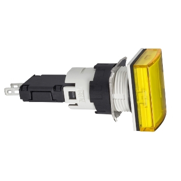 Schneider Signaling Harmony XB6_ Complete pilot light, Harmony XB6, rectangular yellow Ø 16 with integral LED 12...24 V_ [XB6DV5BB]