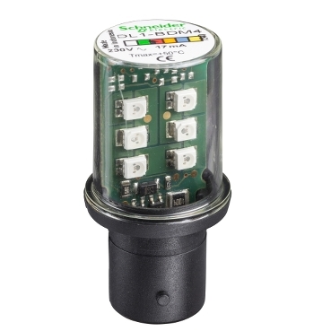 Schneider Signaling Harmony XVB_ Harmony XVB, Protected LED bulb, BA 15d, white, steady light, 120 V AC_ [DL1BDG1]