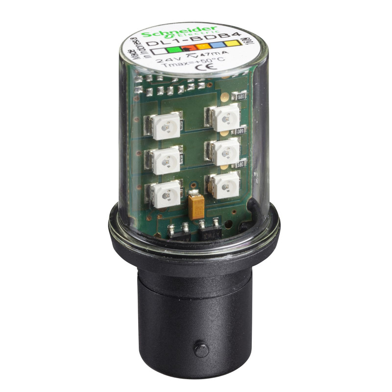 Schneider Signaling Harmony XVB_ RED LED BA15D 24VAC/DC_ [DL1BDB4]