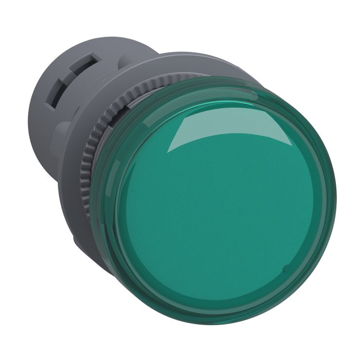Schneider Signaling Harmony XA2E_ Pilot light, plastic, green, Ø 22 mm, with integral LED, 220…230V AC, Anti-interference_ [XA2EVM3LC]