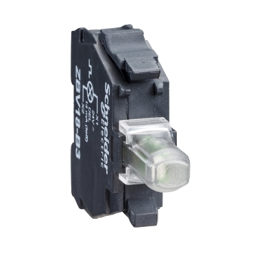Schneider Signaling Harmony XB4_ white light block for head Ø22 integral LED 24...120V screw clamp terminals_ [ZBVBG1]