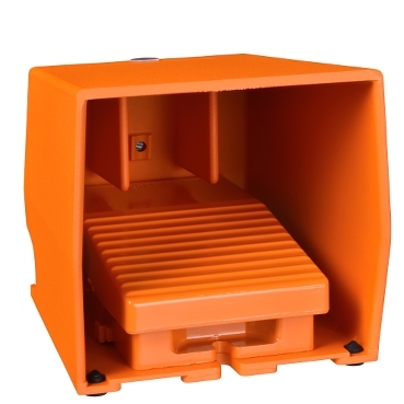 Schneider Signaling Preventa XPE_ Preventa XPE, Single foot switch, metal, orange, with cover, 2 NO + 2 NC_ [XPER311]
