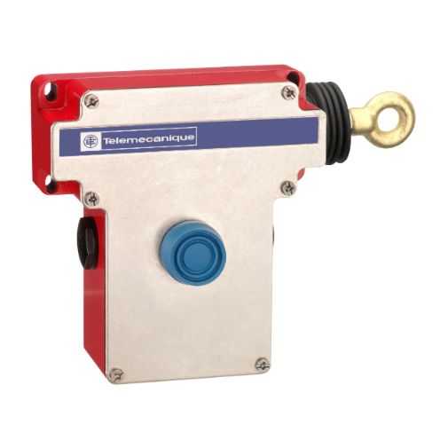 Schneider Signaling Preventa XY2C_ Latching emergency stop rope pull switch, Telemecanique rope pull switches XY2C, e XY2CE, RH side -2NC+2 NO, Booted pushbutton_ [XY2CE1A290]
