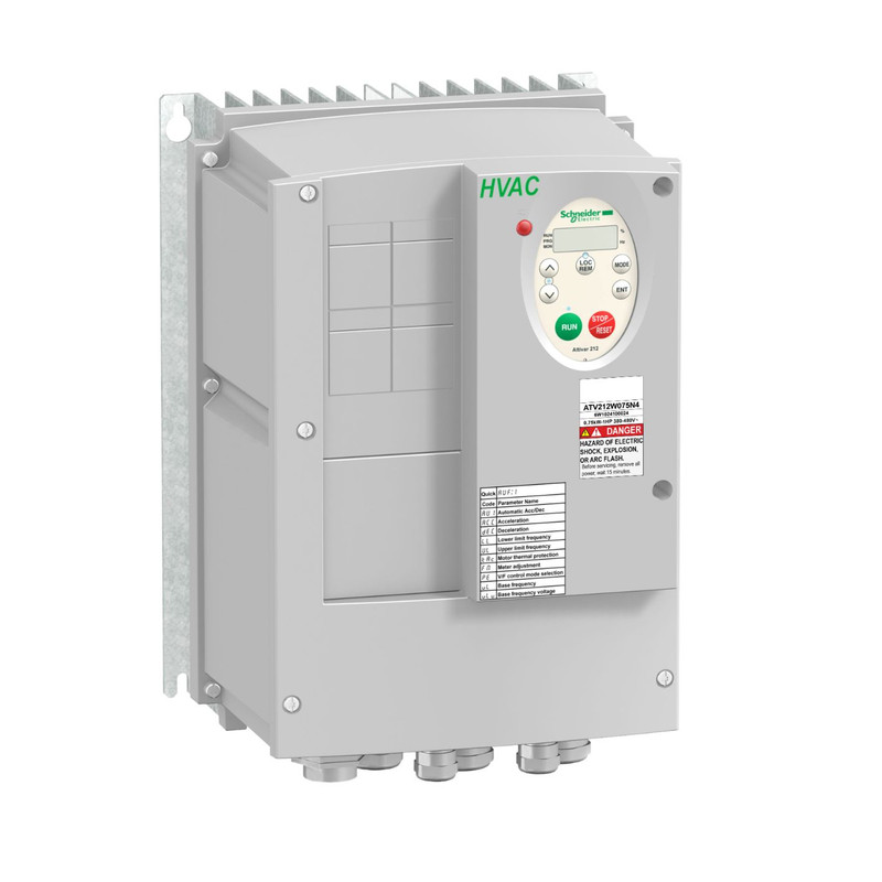 Schneider VFD Altivar 212_ variable speed drive ATV212 - 2.2kW - 3hp - 480V - 3ph - EMC class C2 - IP55_ [ATV212WU22N4]