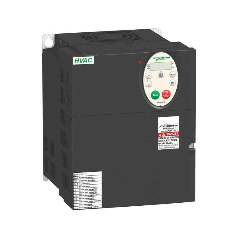 Schneider VFD Altivar 212_ variable speed drive ATV212 - 7.5kW - 10hp - 480V - 3ph - EMC - IP21_ [ATV212HU75N4]