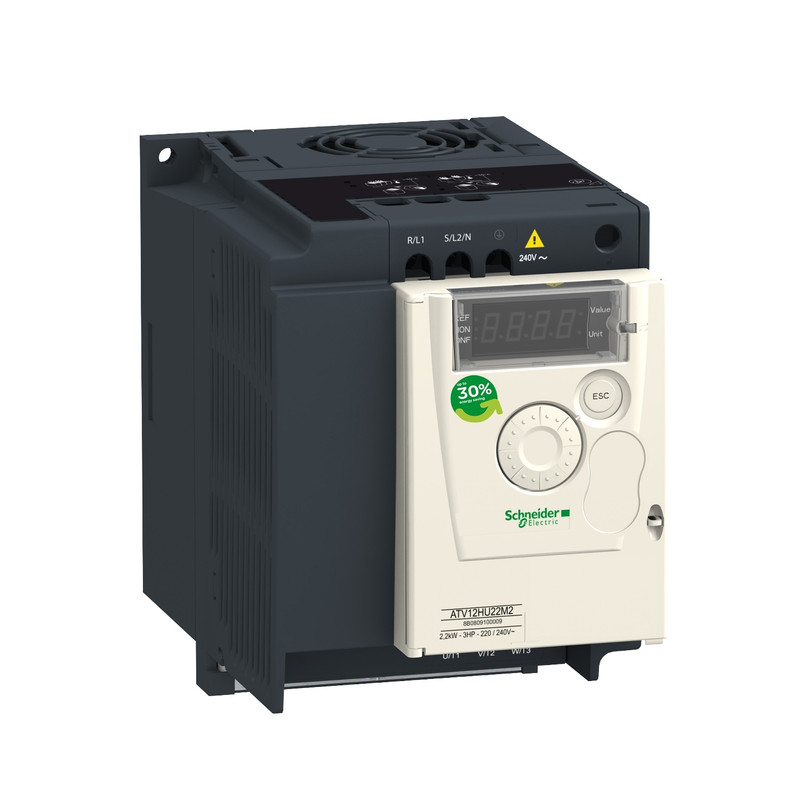 Schneider VFD Altivar 12_ variable speed drive ATV12 - 1.5kW - 2hp - 200..240V - 1ph - with heat sink_ [ATV12HU15M2]