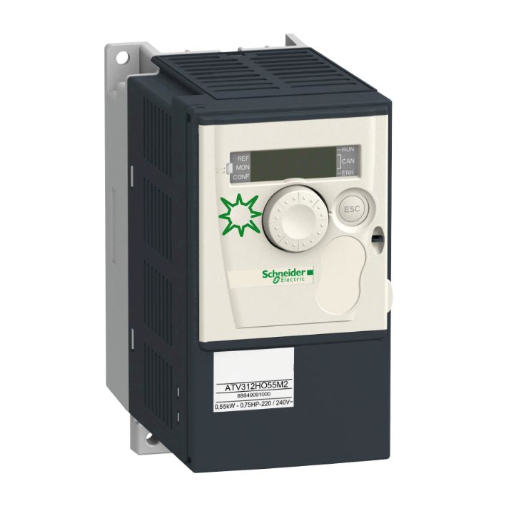 Schneider VFD Altivar 312_ variable speed drive ATV312 - 0.75kW - 1.8kVA - 60W - 200..240 V- 1-phase supply_ [ATV312H075M2412]