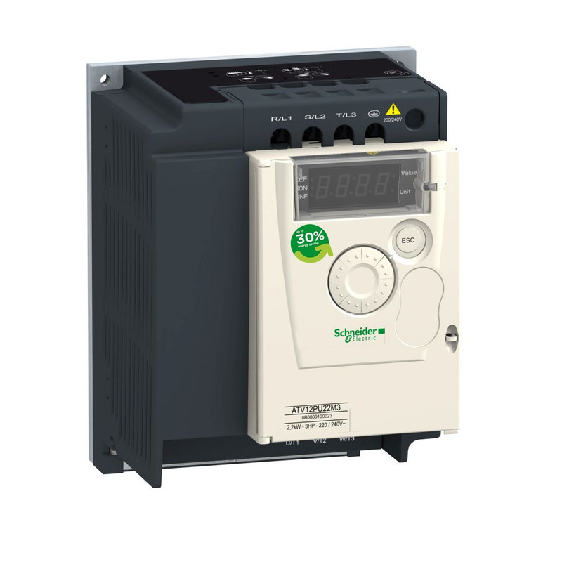 Schneider VFD Altivar 12_ variable speed drive ATV12 - 1.5kW - 2hp - 200..240V - 3ph - on base plate_ [ATV12PU15M3]