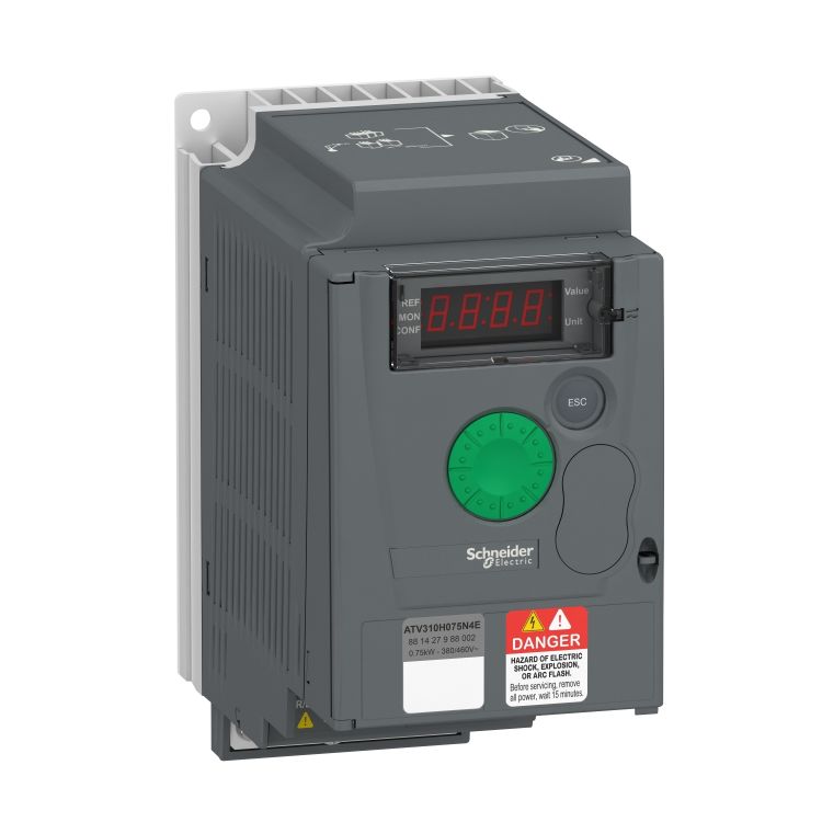 Schneider VFD Altivar 310_ variable speed drive ATV310 - 0.75 kW - 1 hp - 380...460 V - 3 phase_ [ATV310H075N4E]