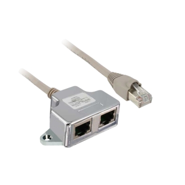 Schneider VFD Zelio Logic_ Modbus “T” tap-off - 1 x RJ45 male and 2 x RJ45 female - cable 0.3 m_ [VW3A8306TF03]