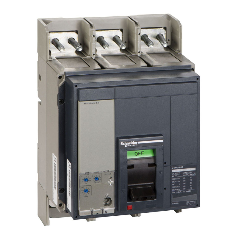 Schneider Breaker Compact NS > 630A_ circuit Breaker Compact NS1250N - Micrologic 2.0 - 1250 A - 3 poles 3t_ [33478]