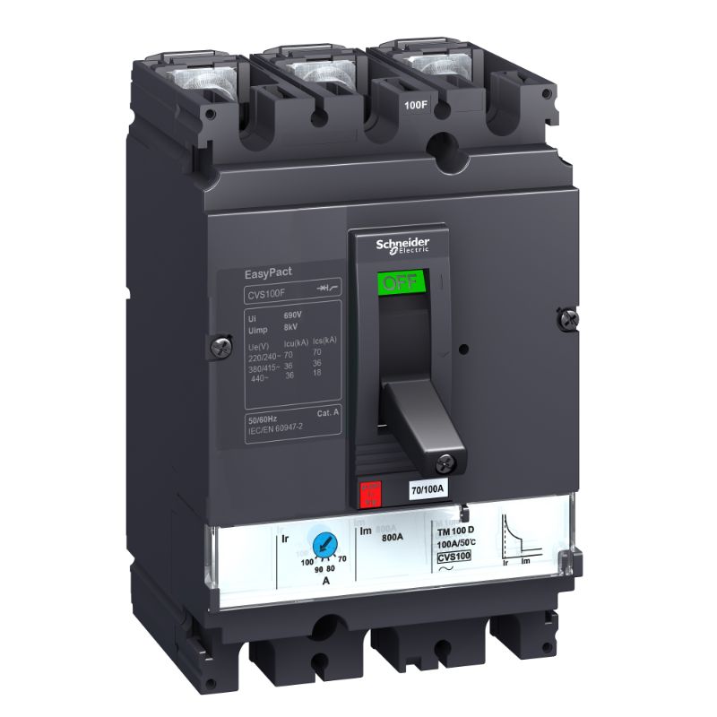 Schneider Breaker Compact NS_ Easypact CVS - CVS100B circuit Breaker - 3P/3d_ [LV510771]