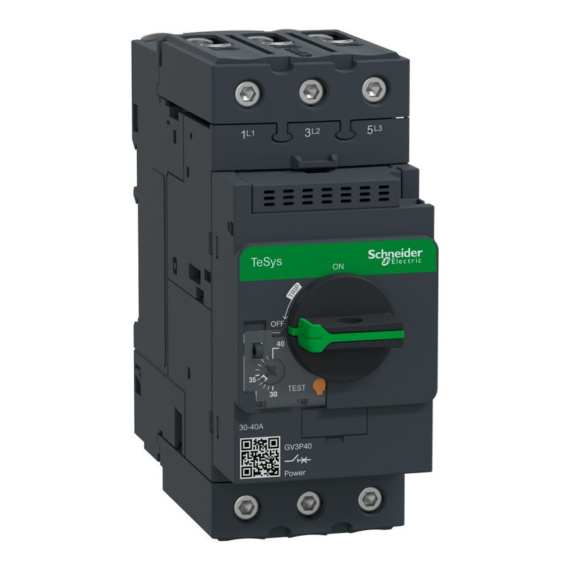 Schneider Breaker TeSys Deca contactors_ Motor circuit breaker, TeSys GV3, 3P, 30-40 A, thermal magnetic, EverLink terminals_ [GV3P40]