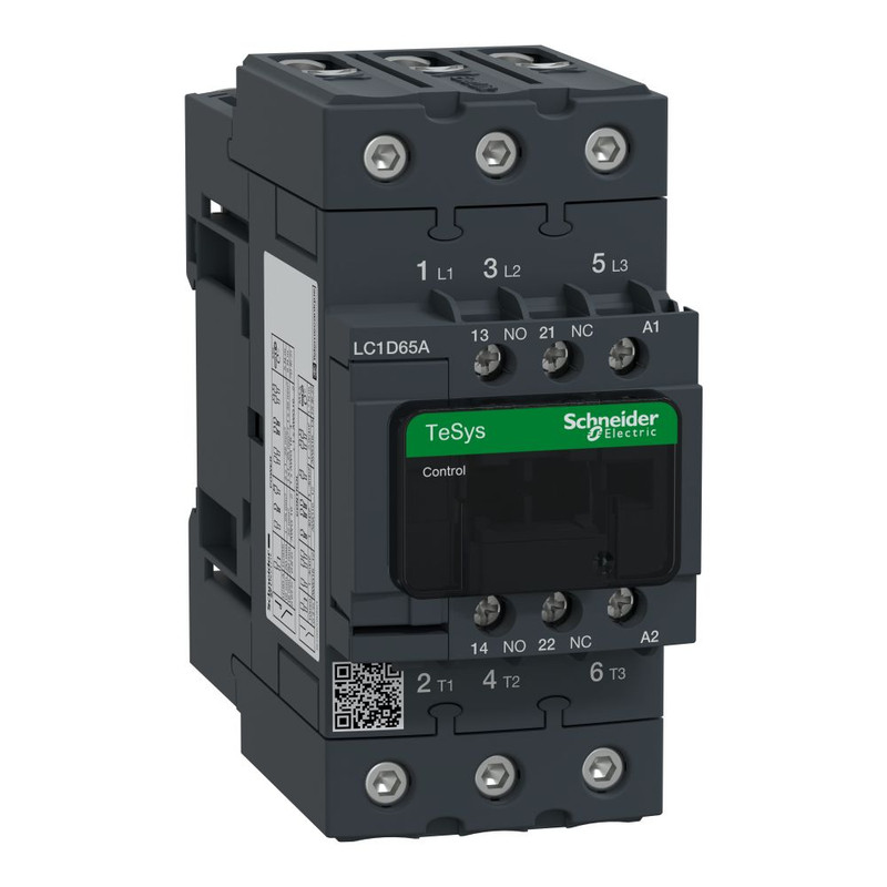 Schneider Breaker TeSys Deca contactors_ TeSys D contactor - 3P(3 NO) - AC-3 - <= 440 V 65 A - 110 V AC 50/60 Hz coil_ [LC1D65AF7]