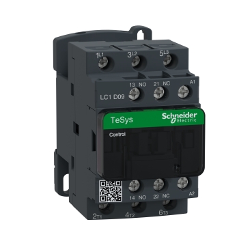 Schneider Breaker TeSys D_ TeSys D contactor - 3P(3 NO) - AC-3 - <= 440 V 9 A - 24 V AC coil_ [LC1D09B7]