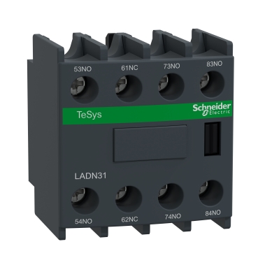 Schneider Breaker TeSys D_ Auxiliary contact block, TeSys D, 3NO + 1NC, front mounting, screw clamp terminals_ [LADN31]