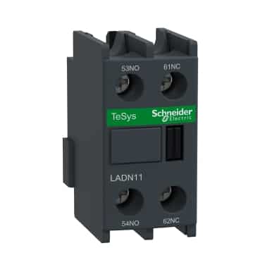 Schneider Breaker TeSys D_ Auxiliary contact block, TeSys D, 1NO + 1NC, front mounting, screw terminals_ [LADN11]