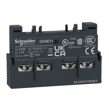 Schneider Breaker TeSys GV2_ TeSys GV2 & GV3 - auxiliary contact - 1 NO + 1 NC_ [GVAE11]
