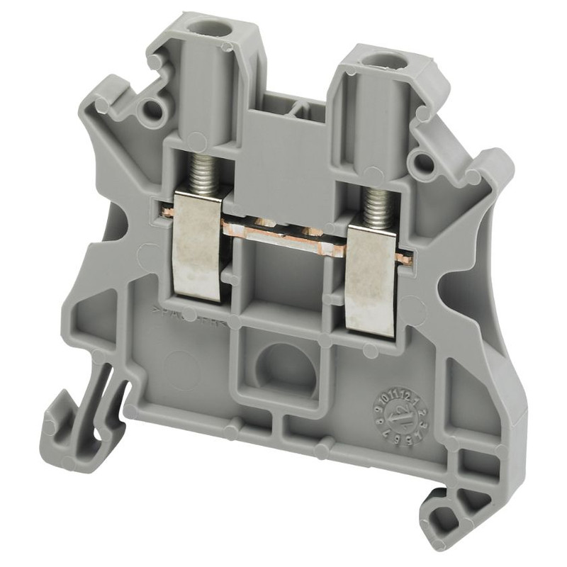 Schneider Terminal Block Thalassa TBS_ SCREW TERMINAL, FEED THROUGH, 2 POINTS, 2,5MM² , GREY_ [NSYTRV22]