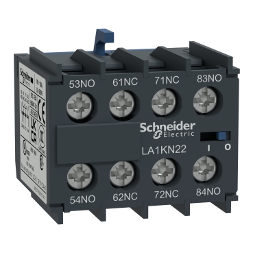 Schneider Auxiliary contact block, TeSys K, 3NO + 1NC, front mounting, screw clamp terminals [LA1KN31]