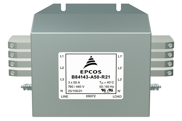 Delta  VFD Accessories Filter, EMI FILTER 50A 440~760VAC 3PHASE[B84143A0050R021]