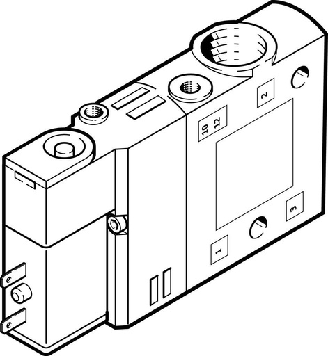 [CPE14-M1BH-3GLS-1/8] Solenoid valve,Valve function3/2-way, closed, monostable; Type of actuation Electric; Construction width14 mm; Standard nominal flow rate900 l/min.