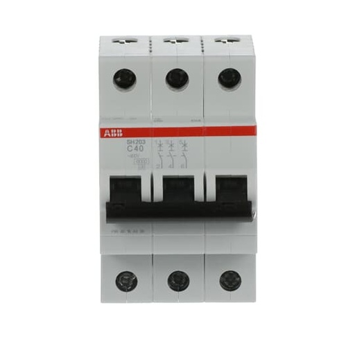 [2CDS213001R0404] ABB SH203-C40 Miniature Circuit Breaker - 3P - C - 40 A [2CDS213001R0404]