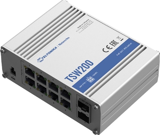 [TSW200] TELTONIKA Switches 8 x ETH ports, 10/100/1000 Mbps, supports auto MDI/MDIX crossover[TSW200]