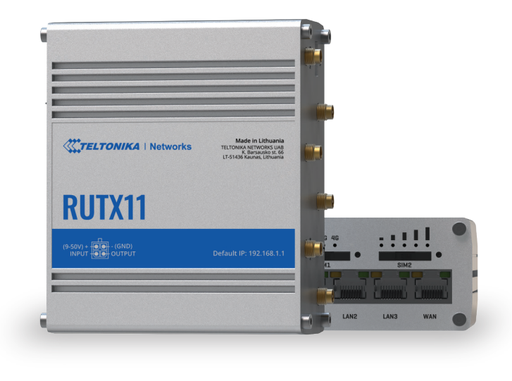 [RUTX11] TELTONIKA Router  4G (LTE) – Cat 6 up to 300 Mbps, 3G – Up to 42 Mbps [RUTX11]