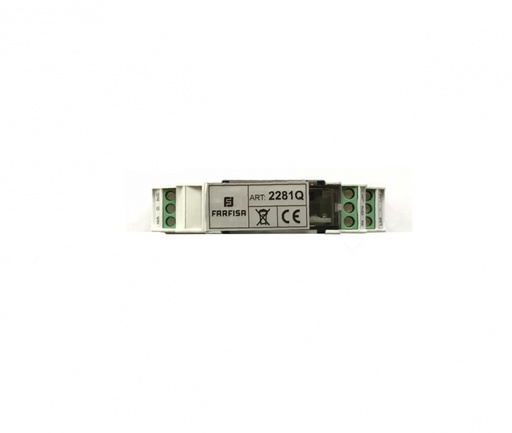 [P693255300] FARFISA 2281Q Actuator for Duo System - 2281Q
Actuator for DUO System, it allows the activation of home automation functions or auxiliary services, such as extra locks, stair lights and ringer amplifiers without adding wires to the installed line.