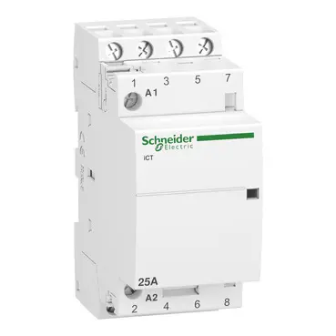 [A9C20834] Schneider contactor iCT - 4 poles - 4 NO - 25 A - 220..240 V AC [A9C20834]