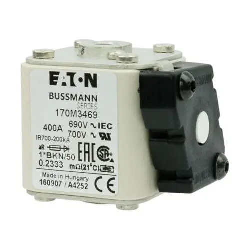 [170M3469] Eaton Bussmann Fuse-link, high speed, 400 A, AC 690 V, compact size 1, aR, IEC, UL, single indicator [170M3469]