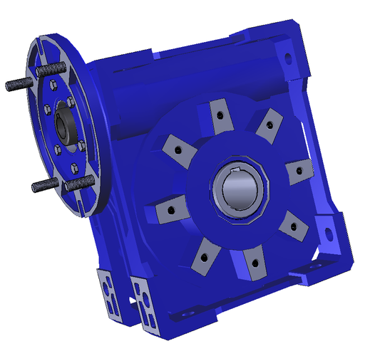 [R_MI_85_D_1/28_90B5_SBLOC_N_AS] 2106662536 STM Worm Gearbox Without Motor, RMI Series, Size: 85 , Ratio:28, Input PAM 90B5, Mounting: D, With Input Adapter 24/19 for PAM80B5