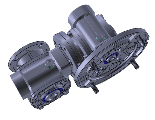 [CR_MI_28/50_A_1_1/1372_56B14_M1_INOIL_STD_Without_Paint_N] STM Double Worm Gearbox Without Motor, size: 28/50, ratio:1/1372, (PAM 56B14) Mounting M1, Position A 1, Other Details As Per Attached Data Sheet 
